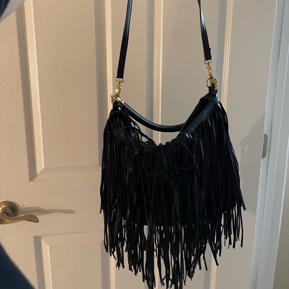 shaggy black shoulder bag - Picture 1 of 1
